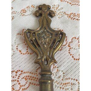 Vintage 1930s Cast Iron Gold Gilt Floral Ornate Large Lamp Finial 5.25x2.25